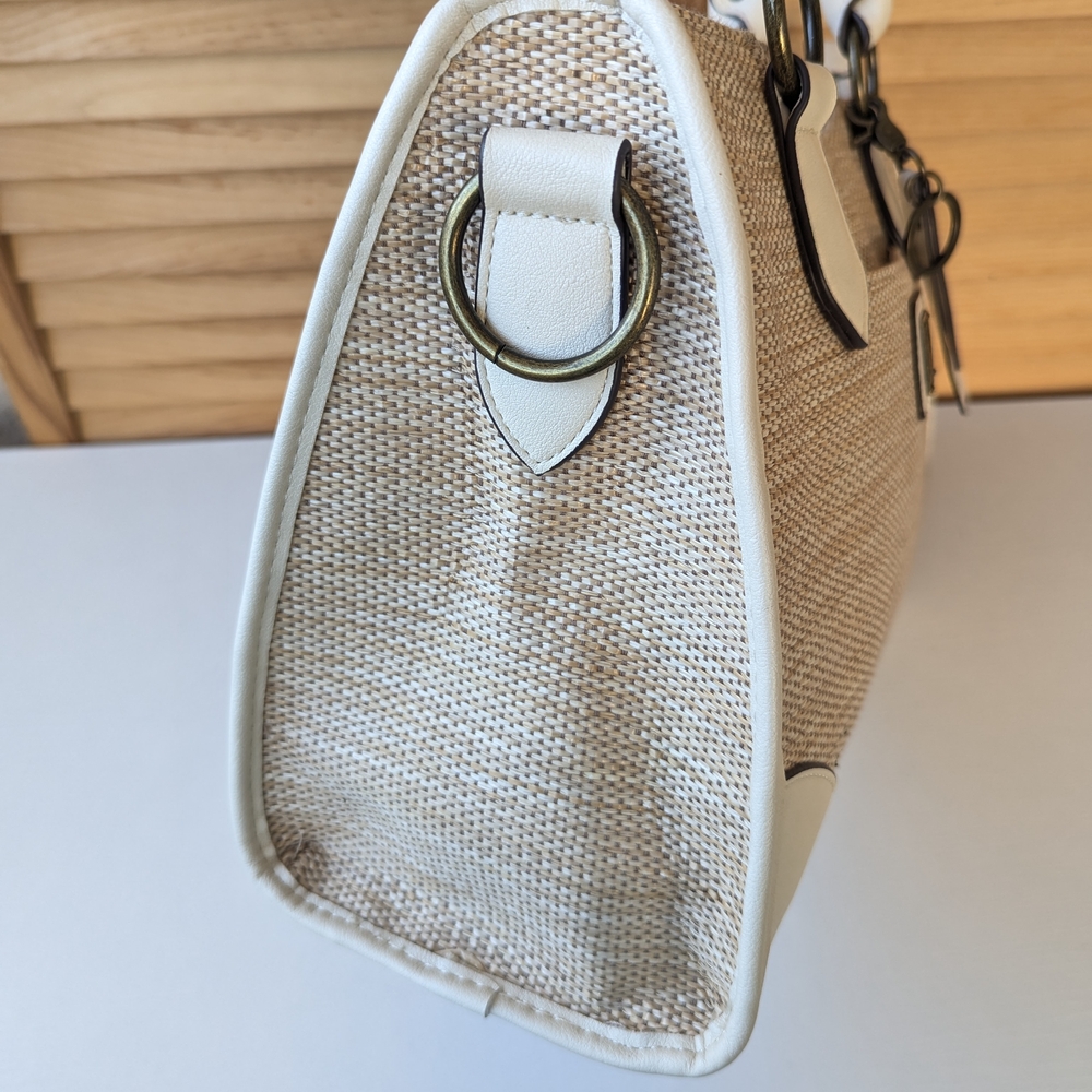 FRYE AND CO. Cream and Natural Woven Satchel - Picture 6 of 15